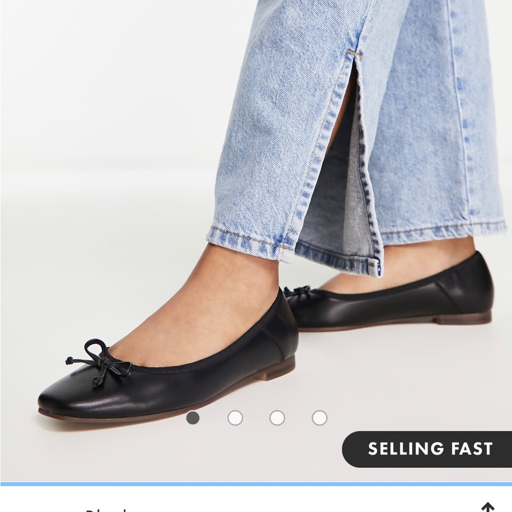 Black Leather Ballet Flats